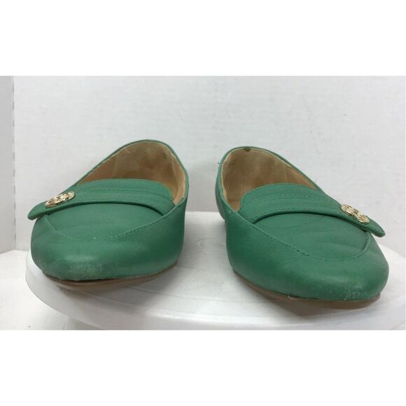 Talbots Francesca Tab Driving Moccasins - Pebbled Leather Green Slip-on Shoes -7 - Picture 6 of 11